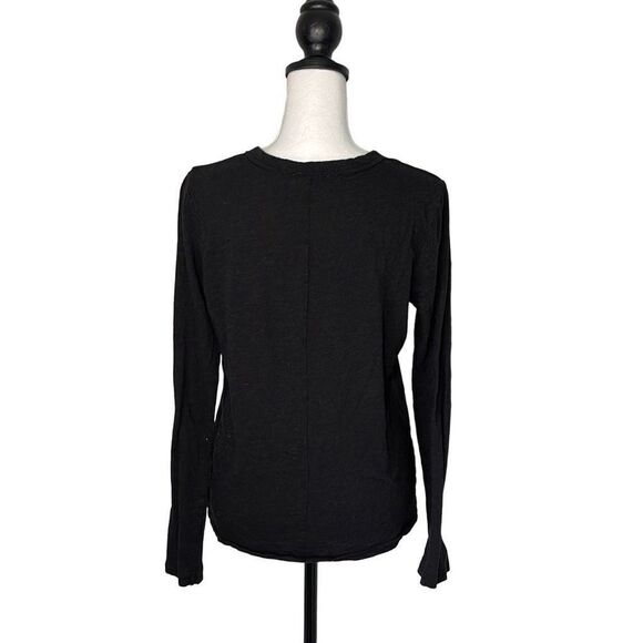 Z Supply Womens Long Sleeve T-Shirt Crewneck Top Cotton Blend Size Small Black - Picture 3 of 9
